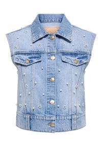 only - ONLY Kamizelka Onur 15366346 Niebieski Regular Fit. Kolor: niebieski. Materiał: bawełna #1