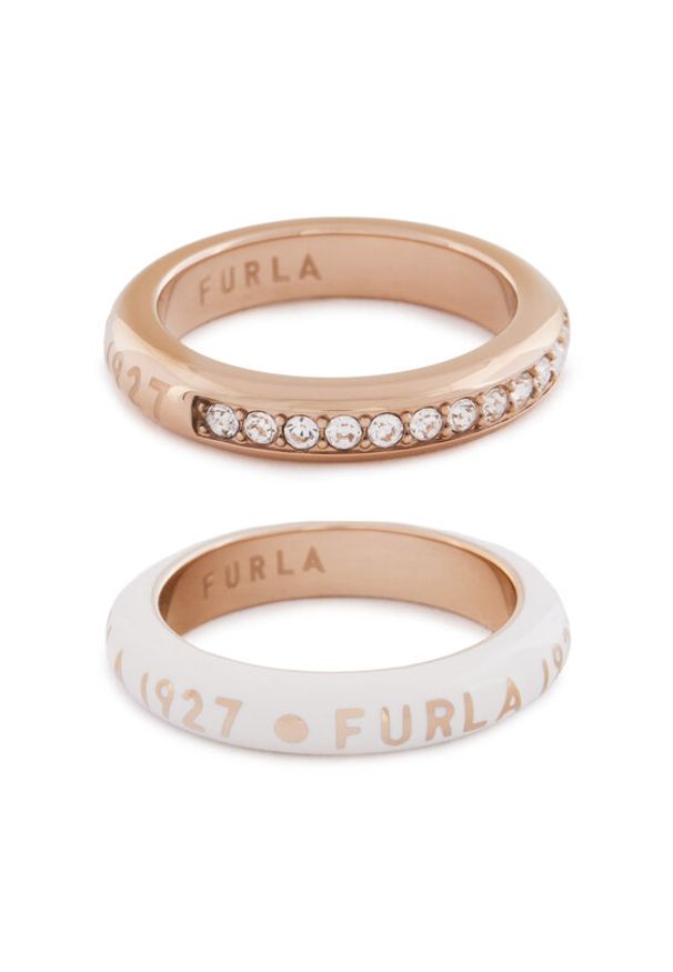 Furla Zestaw 2 pierścionków 1927 WJ00251 K22000 3914S Różowe złoto. Materiał: metalowe. Kolor: wielokolorowy, różowy, złoty
