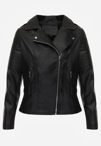 Renee - Czarna Motocyklowa Kurtka o Fasonie Ramoneski Chivi. Okazja: na co dzień. Kolor: czarny. Materiał: poliester, jeans, skóra, koronka. Styl: casual, klasyczny, rockowy #6