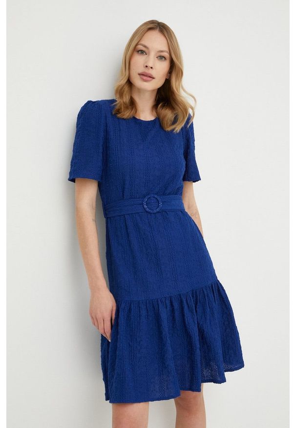 Answear Lab sukienka kolor granatowy mini rozkloszowana. Kolor: niebieski. Typ sukienki: rozkloszowane. Styl: wakacyjny. Długość: mini