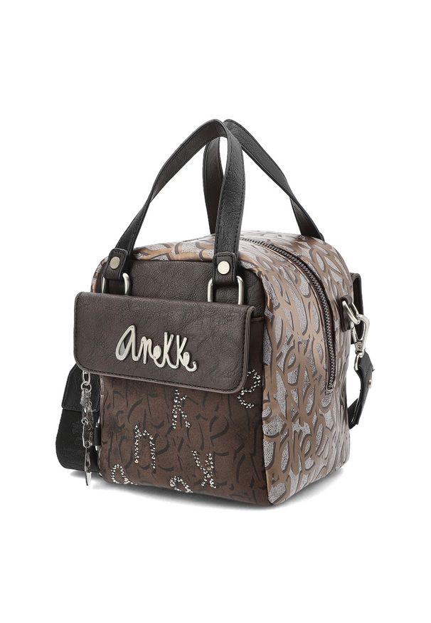 Brązowy Stylowy Kuferek Damski Anekke Premium. Kolor: brązowy. Materiał: skórzane. Styl: elegancki. Rodzaj torebki: na ramię