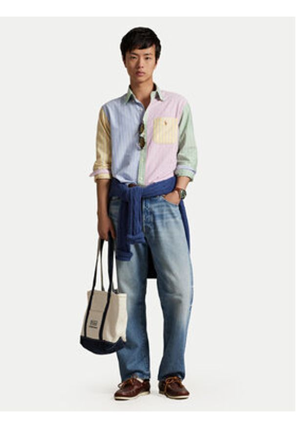 Polo Ralph Lauren Koszula 710974542001 Kolorowy Custom Fit. Typ kołnierza: polo. Materiał: bawełna. Wzór: kolorowy