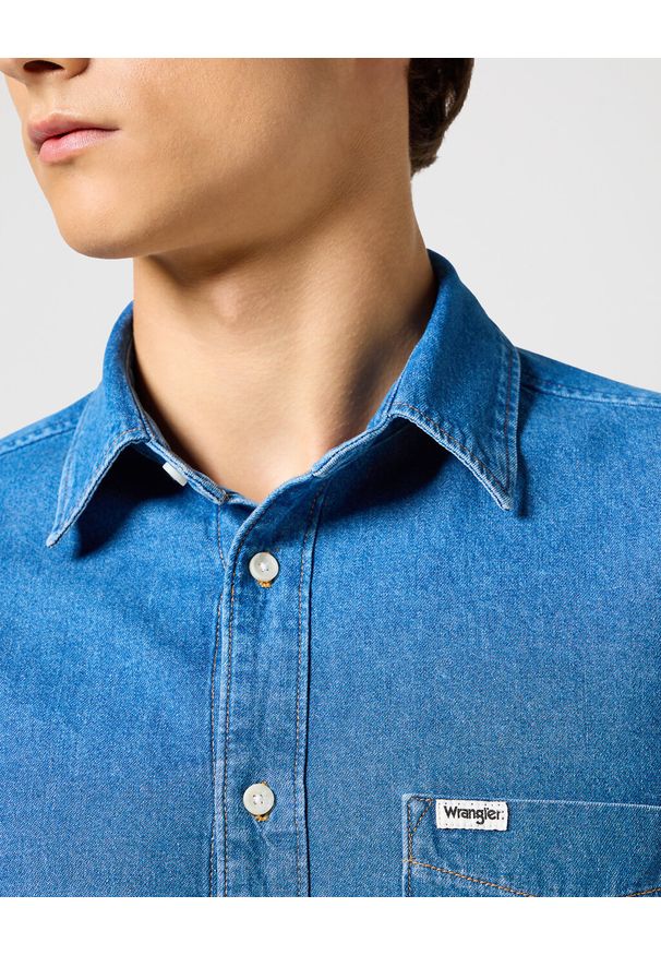 Wrangler - WRANGLER MĘSKA KOSZULA 1 PKT SHIRT MID STONE 112357191 W5X2014179