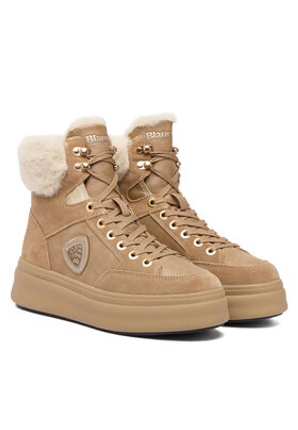 Blauer Trzewiki F5EMERY01 Beżowy. Kolor: beżowy. Materiał: skóra