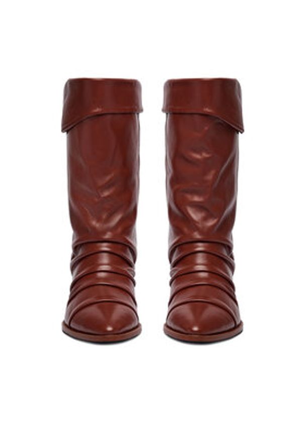 Badura Botki EO-APRIL-25FW218-1 Brązowy. Kolor: brązowy. Materiał: skóra