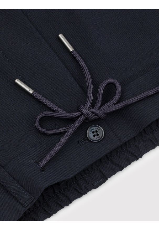 Pako Lorente - PAKO LORENTE – Granatowe spodnie męskie. Kolor: niebieski. Materiał: poliester, elastan, wiskoza. Wzór: gładki. Sezon: zima, jesień. Styl: klasyczny