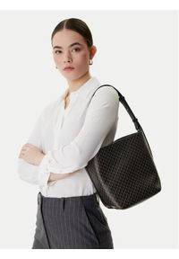Calvin Klein Torebka Emblem Aop Medium Bucket LV04F3365G Czarny. Kolor: czarny. Materiał: skórzane #1