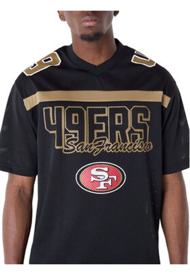 New Era T-Shirt Saf49E Mesh Graphic Jersey 60596390 Czarny Regular Fit. Kolor: czarny. Materiał: syntetyk