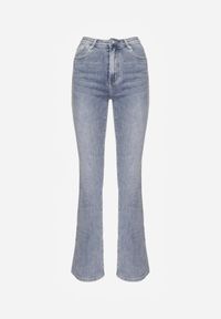Renee - Niebieskie Klasyczne Jeansy Flare Regular Waist Neliovia. Okazja: na co dzień. Kolor: niebieski. Wzór: aplikacja. Styl: klasyczny #3