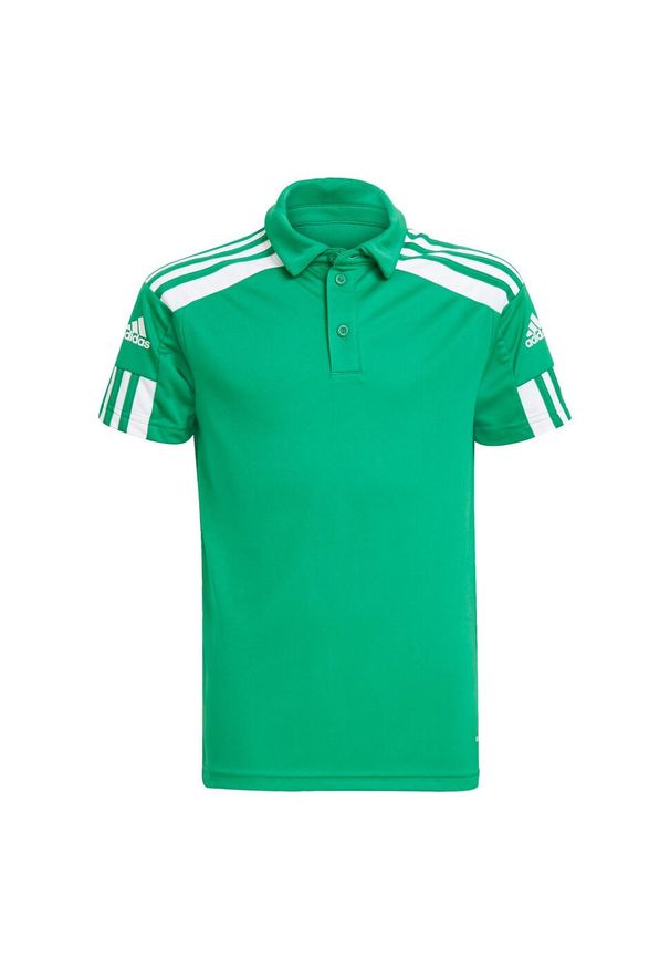 Adidas - Dziecięca koszulka polo adidas Squadra 21. Typ kołnierza: polo. Kolor: biały, zielony, wielokolorowy