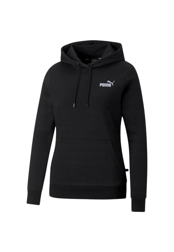 Puma - Bluza Z Haftem Dla Kobiet Essentials. Kolor: czarny. Wzór: haft