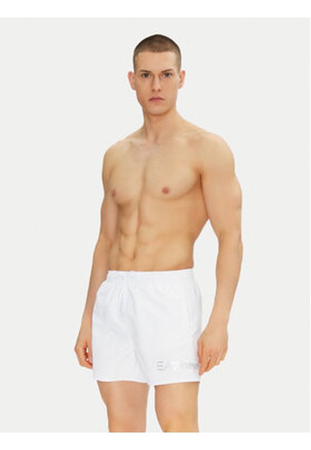 EA7 Emporio Armani Szorty kąpielowe 7M000519 AF13049 M0076 Biały Regular Fit. Kolor: biały. Materiał: syntetyk