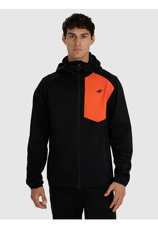 4f - 4F Kurtka softshell wiatroodporna membrana 8000 męska - czarna 3XL. Kolor: czarny. Materiał: softshell