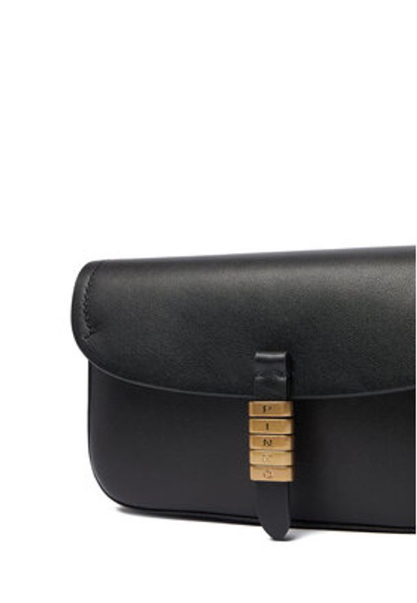 Pinko - PINKO Torebka Saddle Flat AI 25-26 PCPL 105349 A1ZX Czarny. Kolor: czarny. Materiał: skórzane