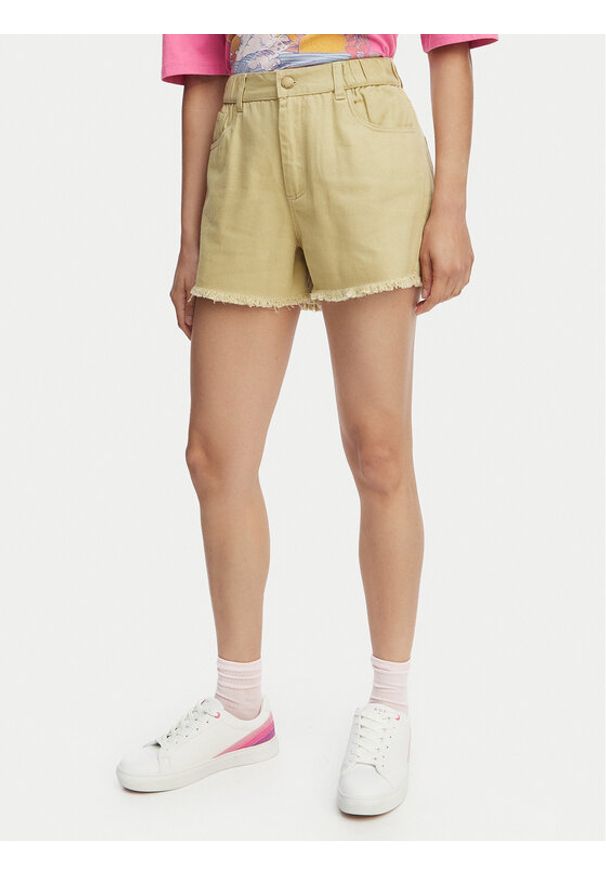 Billabong Szorty jeansowe Little Sister EBJDS00103 Zielony jasny Relaxed Fit. Kolor: zielony. Materiał: bawełna