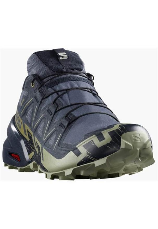 salomon - Buty do biegania męskie Salomon Speedcross 6 Gtx Gore-tex. Kolor: beżowy, wielokolorowy, brązowy, niebieski, szary. Materiał: syntetyk, materiał. Szerokość cholewki: normalna. Technologia: Gore-Tex. Model: Salomon Speedcross