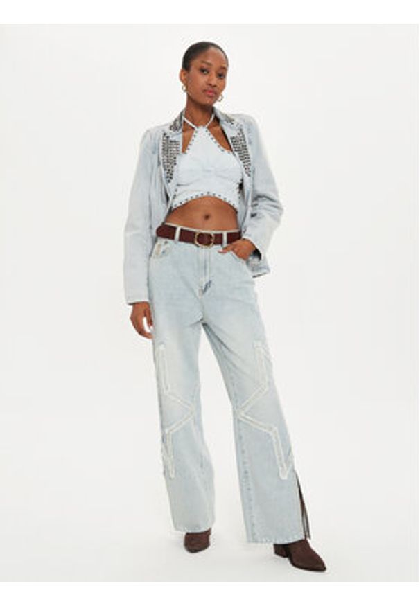 One Teaspoon Jeansy 26438 Niebieski Straight Leg. Kolor: niebieski