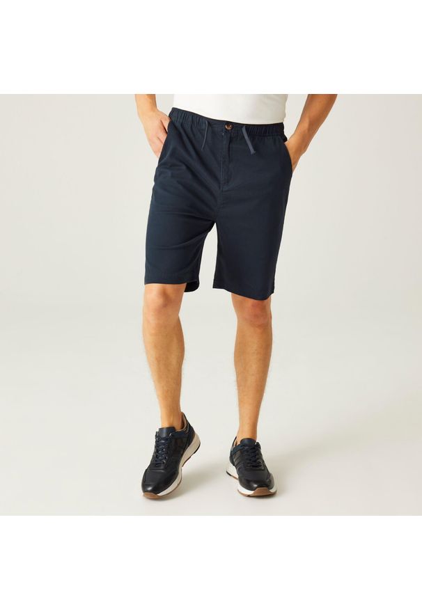 Regatta - Męskie spodenki chino Aldan Casual. Kolor: niebieski. Materiał: materiał, bawełna. Sport: turystyka piesza