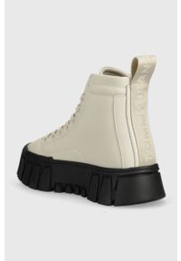 Tommy Jeans trampki TJW VULC PLT NYLON MC damskie kolor beżowy EN0EN02241. Nosek buta: okrągły. Zapięcie: sznurówki. Kolor: beżowy. Materiał: nylon. Szerokość cholewki: normalna. Obcas: na platformie. Styl: klasyczny #2