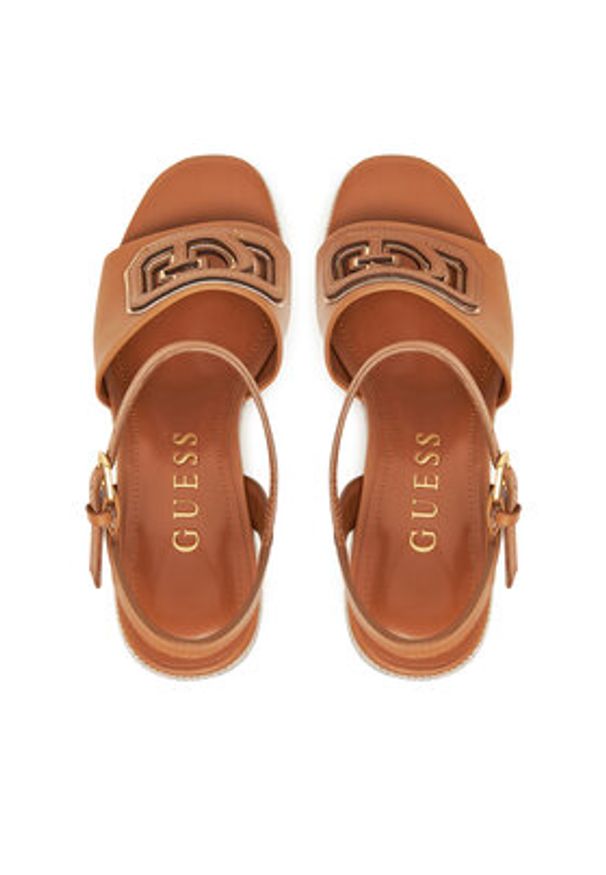 Guess Espadryle FLJFML LEA03 Brązowy. Kolor: brązowy. Materiał: skóra