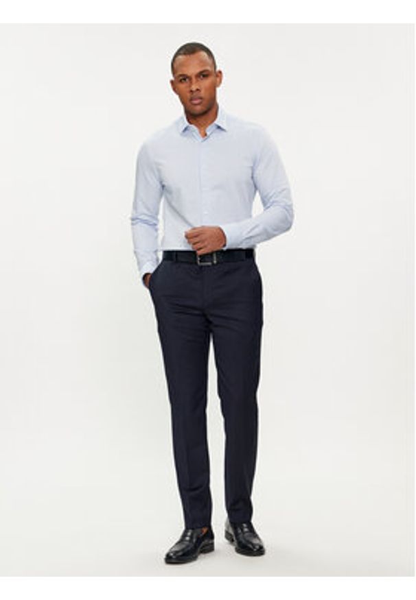 Michael Kors Koszula MK0DS01263 Błękitny Slim Fit. Kolor: niebieski. Materiał: bawełna