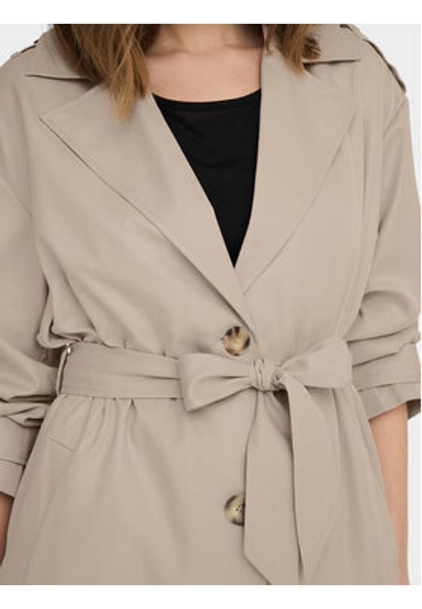 only - ONLY Trencz 15217799 Beżowy Relaxed Fit. Kolor: beżowy. Materiał: syntetyk