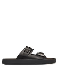 Calvin Klein Klapki Ergon Double Bar Sandal Lth HM0HM02097 Czarny. Kolor: czarny. Materiał: skóra #1