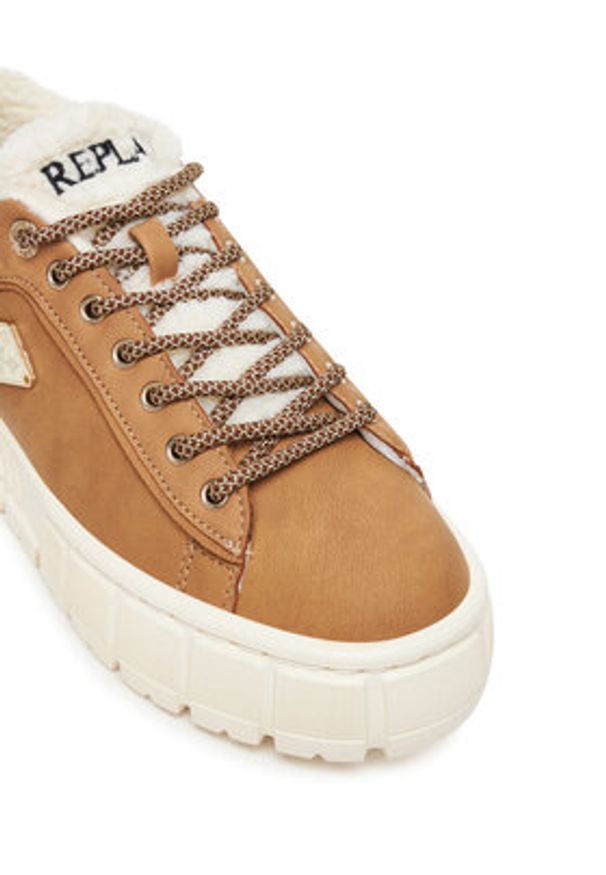 Replay - REPLAY Sneakersy GWZ7G .000.C0002S Beżowy. Kolor: beżowy. Materiał: skóra
