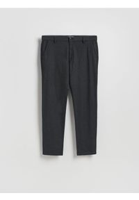 Reserved - Spodnie chino slim fit - czarny. Kolor: czarny. Materiał: tkanina, bawełna
