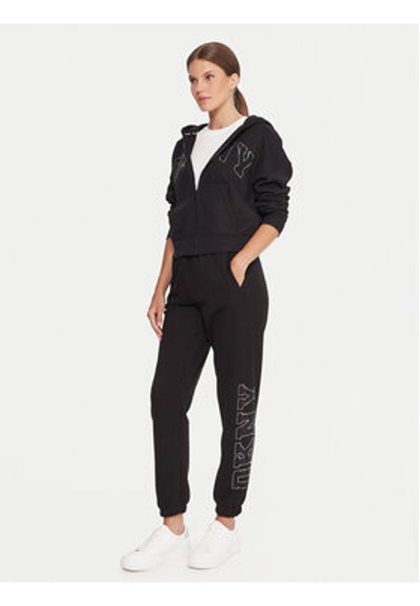 DKNY Sport Spodnie dresowe DP5P3737 Czarny Regular Fit. Kolor: czarny. Materiał: syntetyk, bawełna