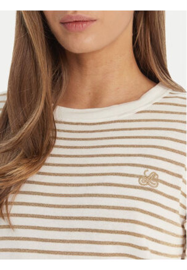Luisa Spagnoli T-Shirt Cattolica 100402 Beżowy Regular Fit. Kolor: beżowy. Materiał: bawełna