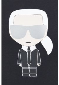 Karl Lagerfeld t-shirt bawełniany 500251.755071 kolor czarny z nadrukiem. Kolor: czarny. Materiał: bawełna. Wzór: nadruk #4