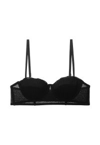 Intica - Biustonosz push-up balkonetka uniesienie i wsparcie Krissy. Kolor: czarny. Materiał: tkanina. Rodzaj stanika: push-up