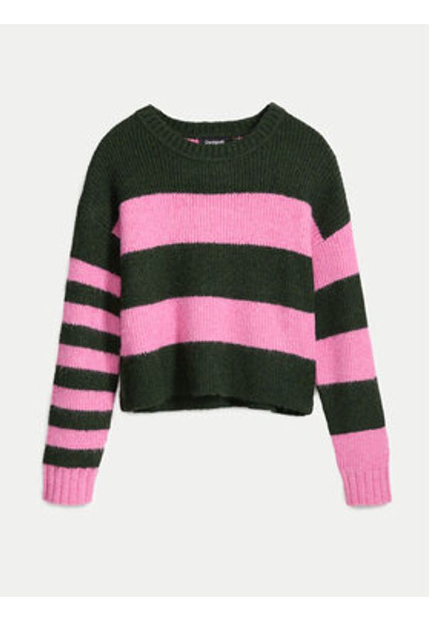 Desigual Sweter Hamilton 24WWJF30 Różowy Regular Fit. Kolor: różowy. Materiał: syntetyk