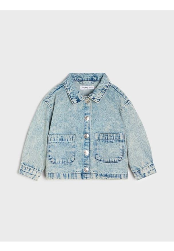 Sinsay - Kurtka koszulowa z efektem sprania - niebieski. Kolor: niebieski