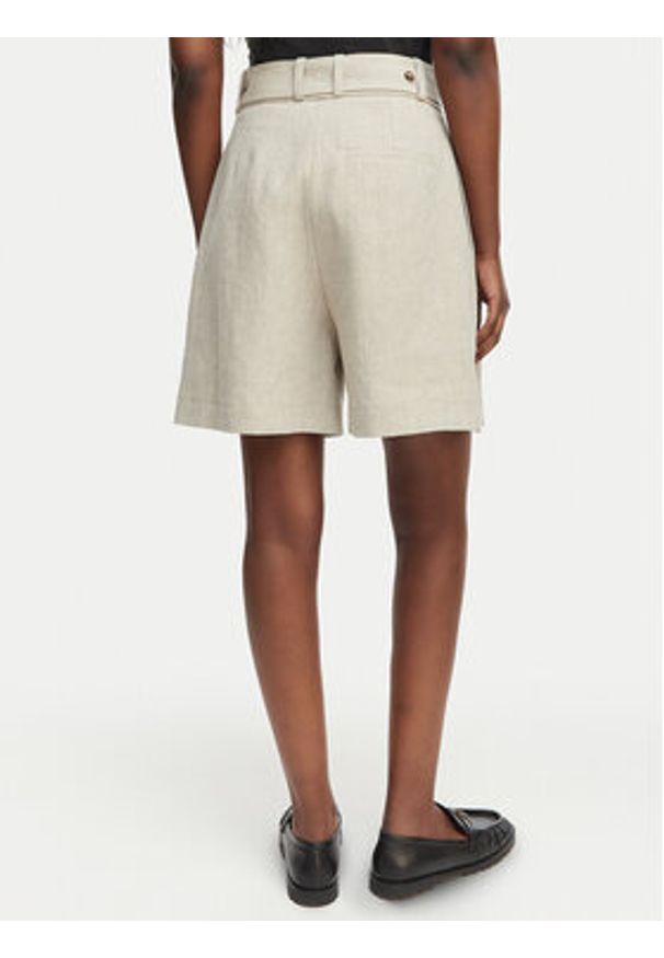 BOSS Szorty materiałowe Tojuna 50558545 Beżowy Relaxed Fit. Kolor: beżowy. Materiał: len