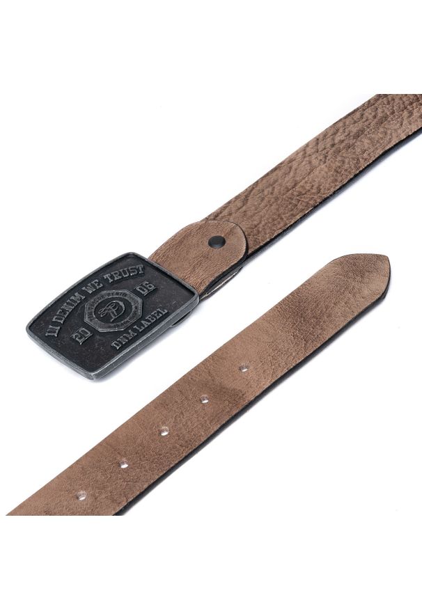 Tom Tailor - TOM TAILOR PASEK SKÓRZANY SOPO-TT437 40 mm Ledergürtel RO 2081 0620. Materiał: skóra. Wzór: aplikacja, napisy, paski. Styl: klasyczny, elegancki
