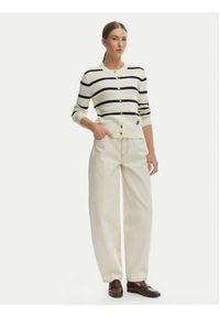 TOMMY HILFIGER - Tommy Hilfiger Kardigan WW0WW49617 Écru Regular Fit. Kolor: kremowy. Materiał: bawełna #5