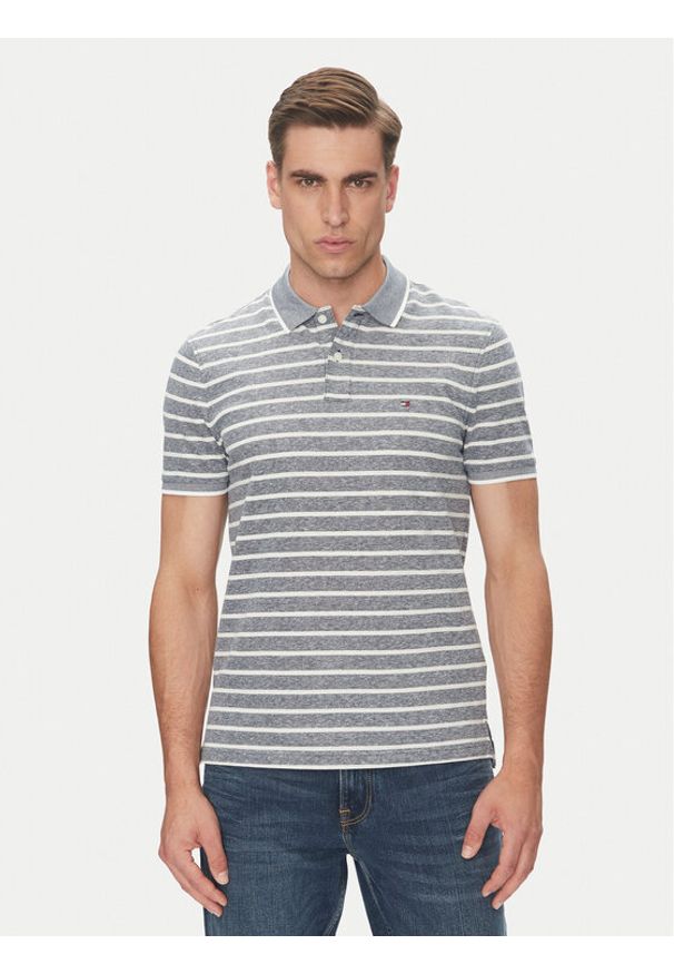 TOMMY HILFIGER - Tommy Hilfiger Polo MW0MW33140 Niebieski Regular Fit. Typ kołnierza: polo. Kolor: niebieski. Materiał: bawełna