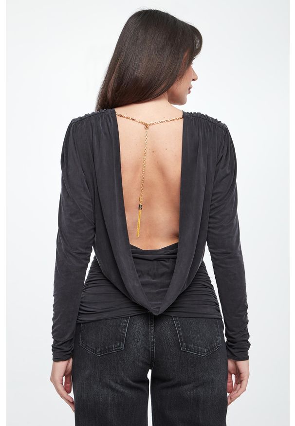 Elisabetta Franchi - Bluzka damska z marszczeniami ELISABETTA FRANCHI