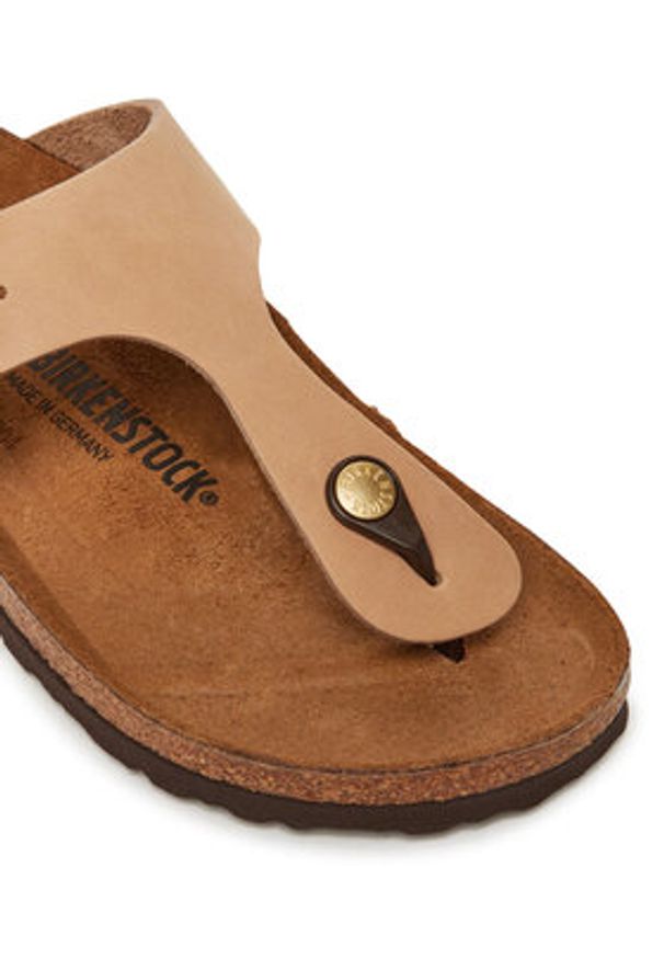 Birkenstock Japonki Gizeh Big Buckle LENB 1024007 Beżowy. Kolor: beżowy. Materiał: nubuk, skóra