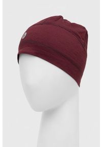 Smartwool czapka Active kolor bordowy z cienkiej dzianiny wełniana. Kolor: czerwony. Materiał: wełna, dzianina #2