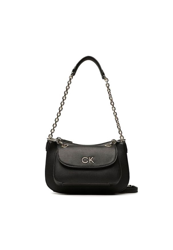 Calvin Klein Torebka Re-Lock Dbl Shoulder Bag K60K610183 Czarny. Kolor: czarny. Materiał: skórzane