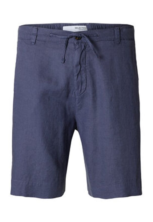Selected Homme Szorty materiałowe 16097541 Fioletowy Loose Fit. Kolor: fioletowy. Materiał: len
