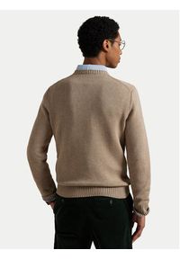 Polo Ralph Lauren Sweter 710810846036 Beżowy Regular Fit. Typ kołnierza: polo. Kolor: beżowy. Materiał: bawełna #5