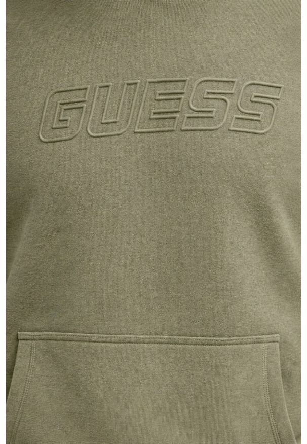 Guess - GUESS Zielona męska bluza z kapturem Aldwin, Rozmiar XXL. Typ kołnierza: kaptur. Kolor: zielony