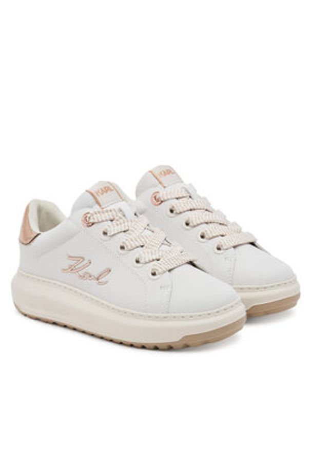 Karl Lagerfeld - KARL LAGERFELD Sneakersy KL67518A Biały. Kolor: biały. Materiał: skóra