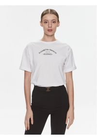 Elisabetta Franchi T-Shirt MA-023-41E2-V130 Biały Regular Fit. Kolor: biały. Materiał: bawełna #1