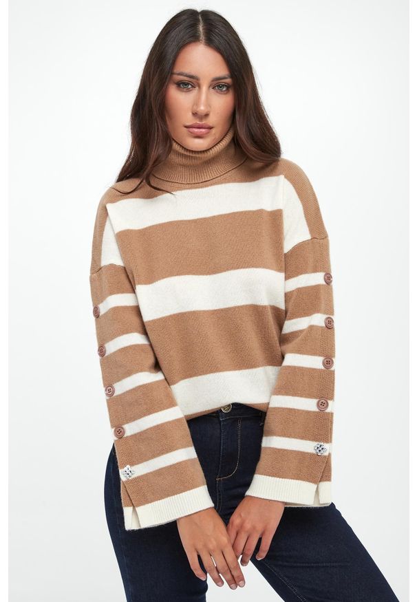 Liu Jo - Golf damski wełniany LIU JO. Typ kołnierza: golf. Materiał: wełna