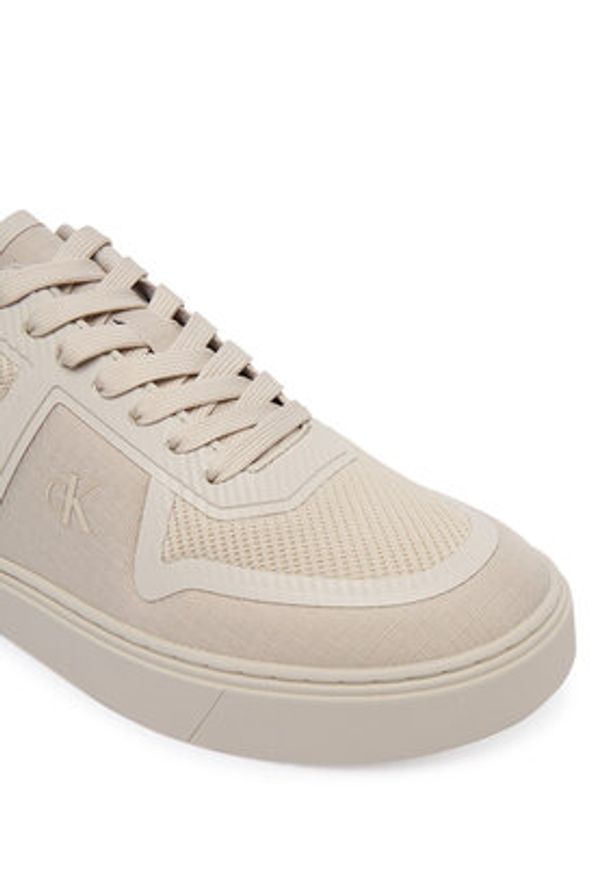 Calvin Klein Sneakersy Classic Cups Laceup Knit HM0HM02130 Beżowy. Kolor: beżowy. Materiał: materiał